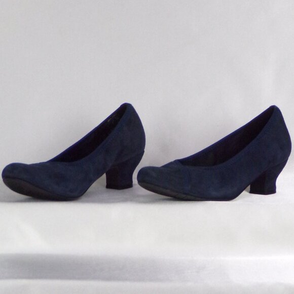 HOTTER COMFORT CONCEPT size 8 MONICA dark-blue suede low-heel pumps - Picture 6 of 15